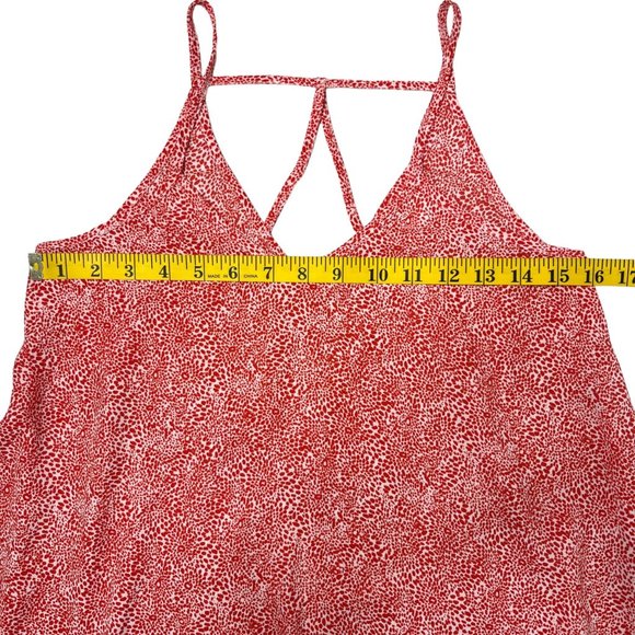 Sienna Sky Tank Top Blouse Womens Red White Cheetah Microprint Pullover Size XS - Picture 6 of 9